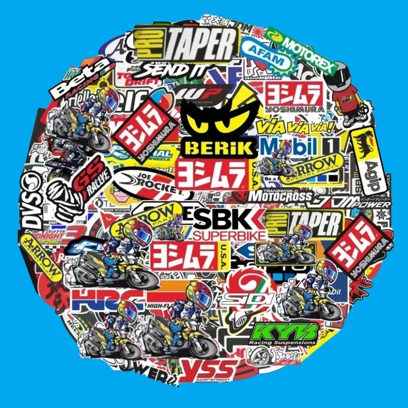 40/80pcs Car Bike Helmet Tank Racing Sponsor Logo Set Motorcycle Stickers Moto For Honda Yamaha Kawasaki Suzuki Motocross Decals