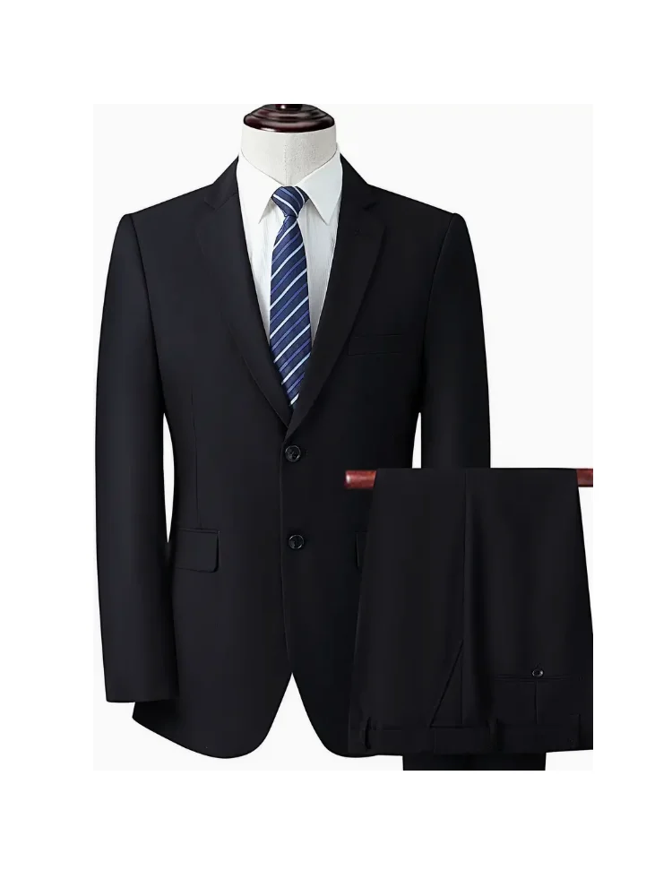 

Men's Wedding Suit 2 Piece Set Stretch Blazer Tailored Jacket Pants Formal Elegant Groom Attire High Quality Tuxedo Blazer+Pants