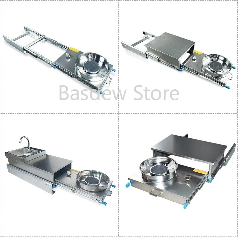 304 stainless steel electric pulse ignition gas stove RV stove is suitable for RV pull-out sink