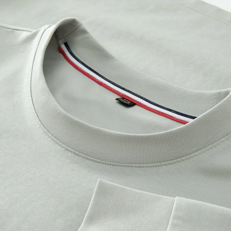Original Design Herren Langarm-T-Shirt Rundhals Gestreift Feuchtigkeitsableitend Atmungsaktiv Herbst Neu T-Shirt Mode Herrenbekleidung – Detail 3