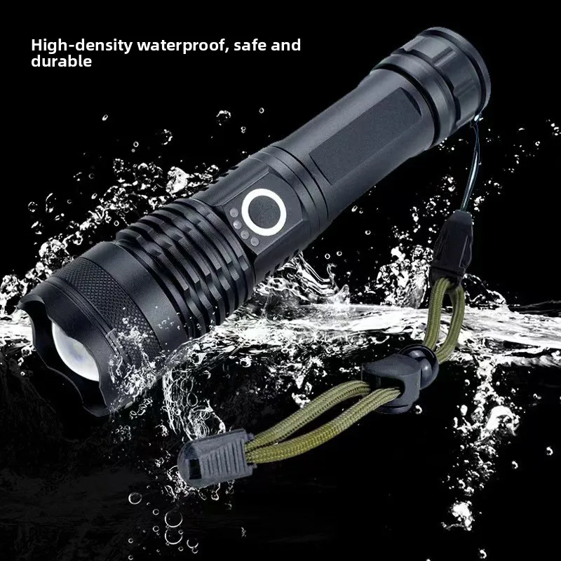 High-Intensity Flashlight: For Patrol & Camping, Outdoor Lighting, White Laser, Aluminum Alloy, Long-Range