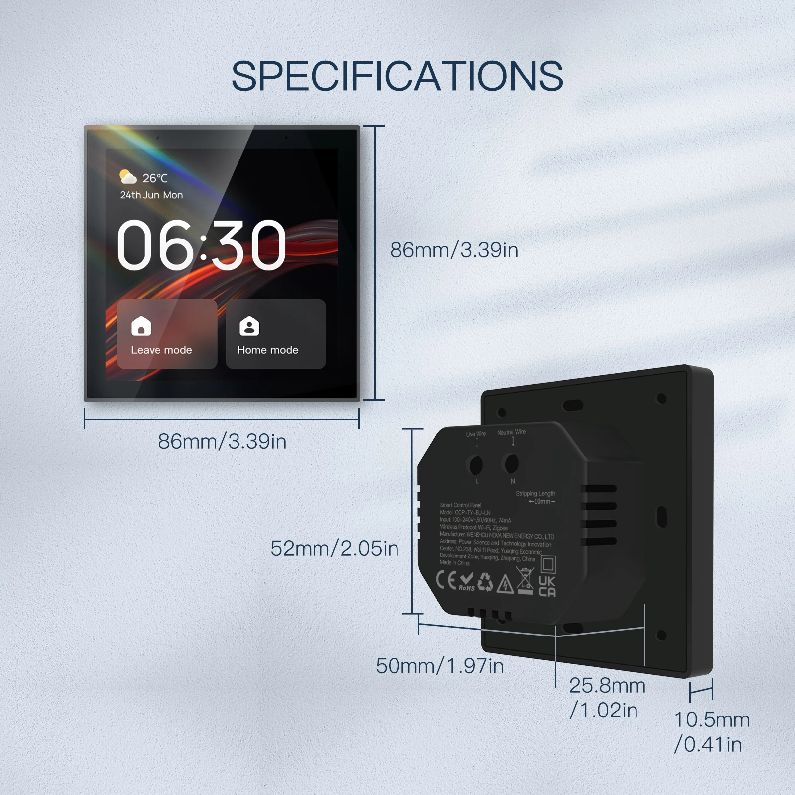 Tuya Panel Kontrol Pusat Cerdas Wifi Kontrol Suara Bawaan Alexa & Gerbang ZigBee untuk Adegan Cerdas Layar 4 Inci