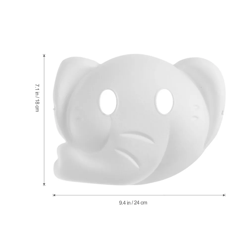 3Pcs Animal Face Mask DIY Paintable Blank Pulp Mask Eco-Friendly Lightweight Odorless for Masquerade Wedding Prom