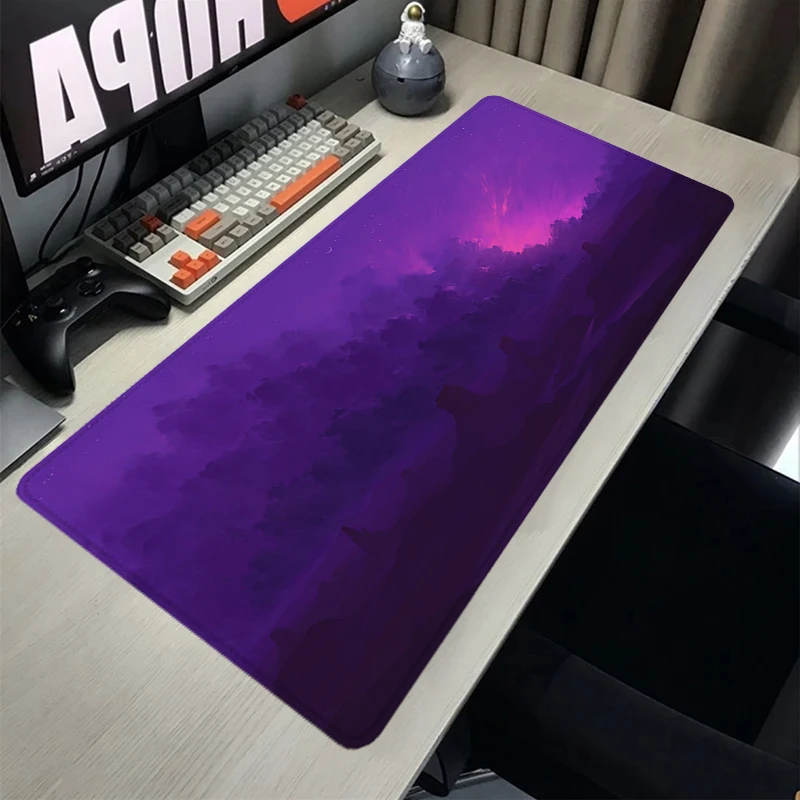 Mousepad Night View Landscape Rug Non-slip Table Carpet Keynoard Mat Mouse Pad Large Desk Mat Edge Stitched PC Gaming Accessory