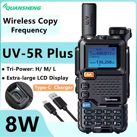 Quansheng UV 5R Plus UHF VHF Walkie Talkie Communication Fm Two Way Radio Station Type-C Wireless Set Long Range K5 Ham Receiver