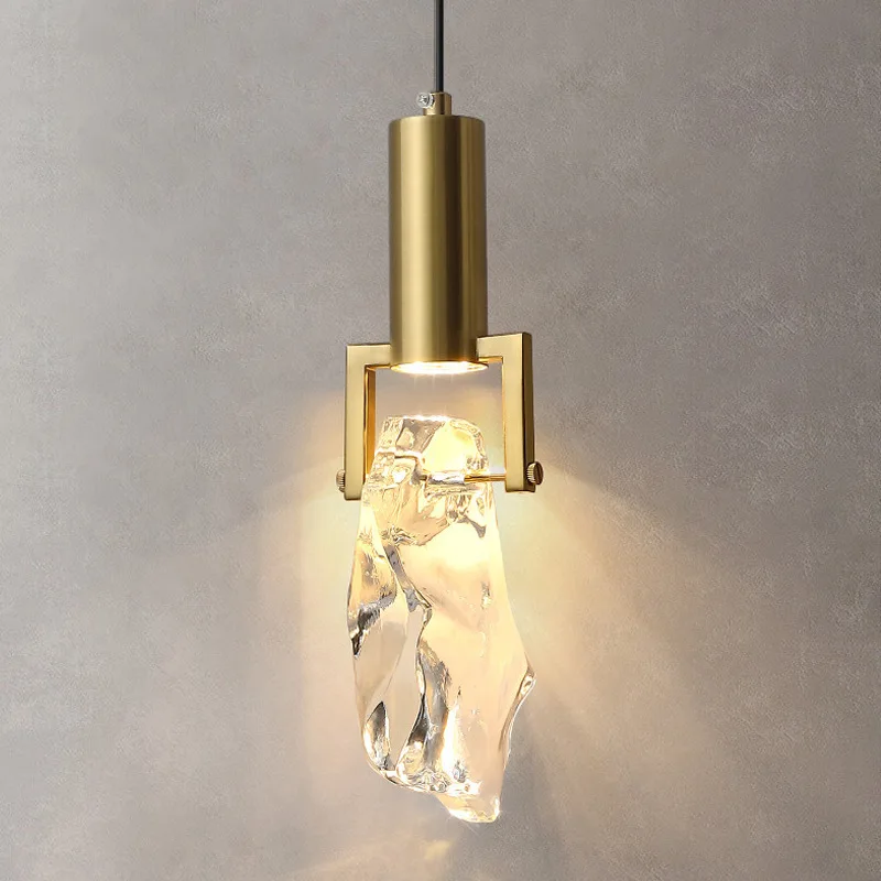 Crystal Bedroom Bedside Pendant Lamp Single Head Luxury Nordic Living Room Background Wall Sofa Bar Lighting Lustre Home Decor