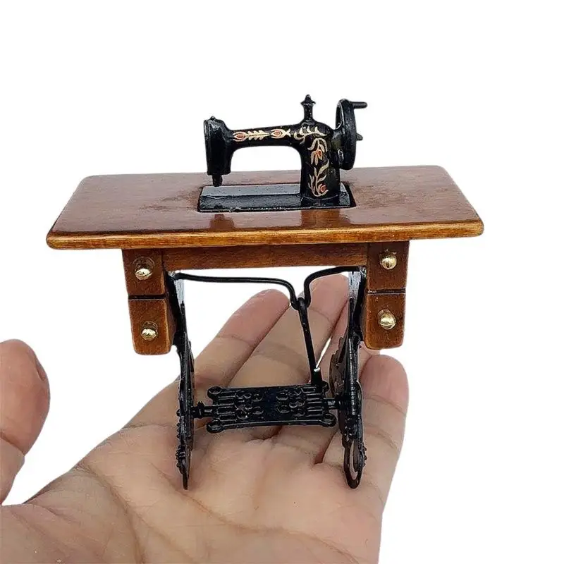

- 1Pcs 1:12 Mini Simulation Furniture Sewing Machine Home Decor Dollhouse Miniature Sewing Machine Model DIY Accessories -