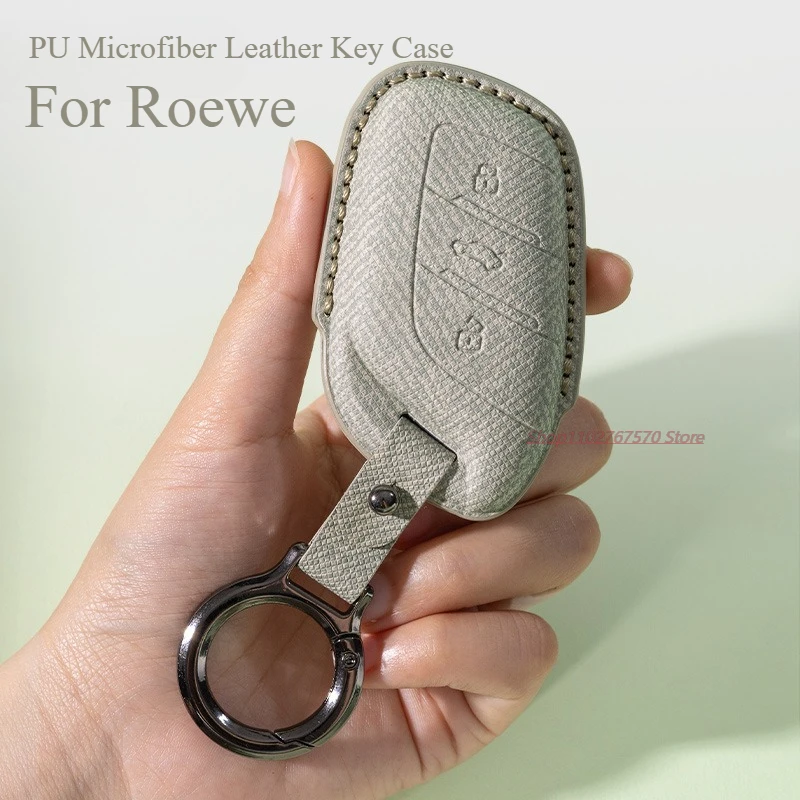 

PU Microfiber Leather Key Case Cover For Roewe RX5 RX3 i5 360 Protective Shell Bag Keychain Car Interior Styling Accessories