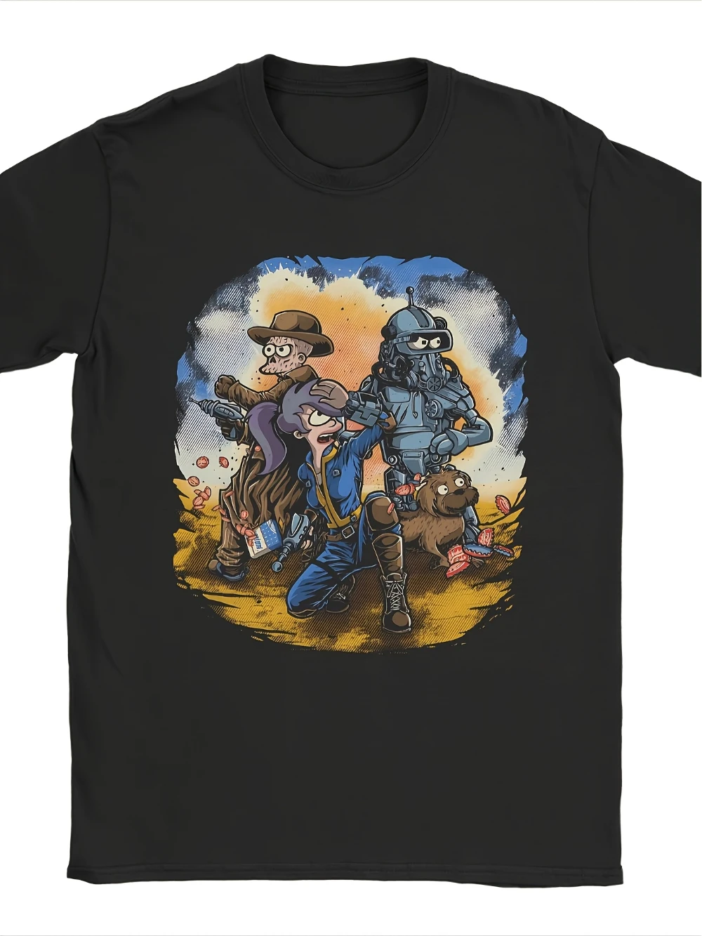LocalMen's Fallout Video Game Grafik-T-Shirt mit postapokalyptischen Charakteren – Weiches, atmungsaktives Shirt für Gaming-Fans