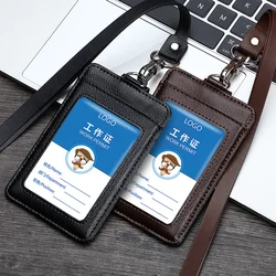 Echt Lederen Zakelijke Werkkaarthouder Id Badge Houders Met Nylon Lanyard Id Naamplaatje Borstkaarten Hoesjes Intrekbare Haspelclips