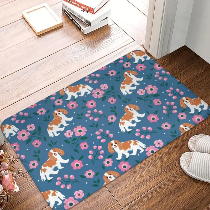 Blenheim Cavalier King Charles Spaniel Dog Front Door Floor Entrance Mat Playing At Night Bath Doormat Living Room Carpet Rug