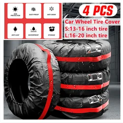 4Pcs Universal Auto 13-20 Inch  Car Spare Tire Cover Case Polyester Tires Storage Bag Carrier Tyre Wheel Protector Waterproof