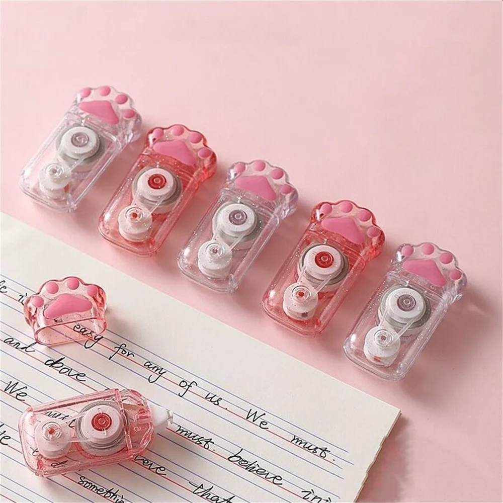 1PCS 6M Cartoon Cat Claw Correction Tape, Quick to Clean and Easy to Use, Suitable for Writing Office Student Correction Tape