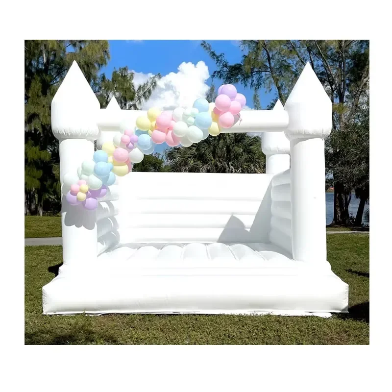 Commercial Kids Jumpers Party Rental Equipment Jumping Castle Inflatable Bouncer Inflatable White Bounce House Bouncy Castle