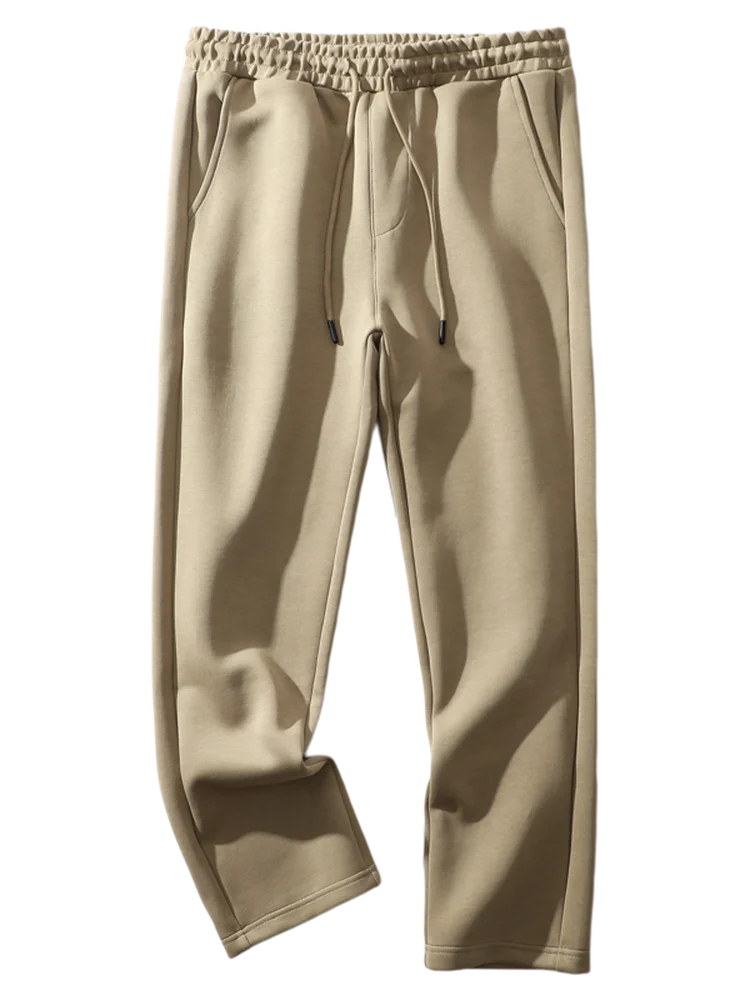 الراقية طبقة الهواء محبوك سراويل تقليدية للرجال تنفس مطاطا مستقيم الساق السراويل الطويلة موسم الخريف الجلد ودية تنوعا