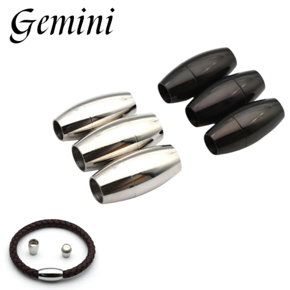 

10pcs Stainless Steel Magnetic Clasps 6mm Hole Leather Cord Bracelet Magnet Lace Buckle Necklace DIY Jewelry Making Accessories