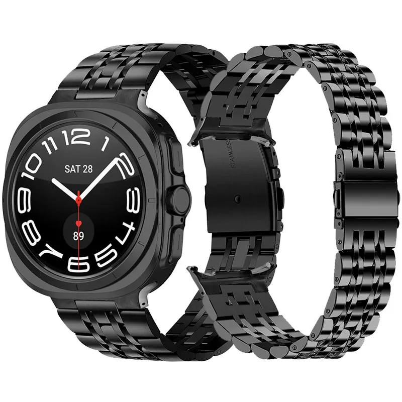 

Ремешок из нержавеющей стали для Samsung Galaxy Watch Ultra 47 мм, роскошный металлический браслет без зазора, аксессуары 47 мм