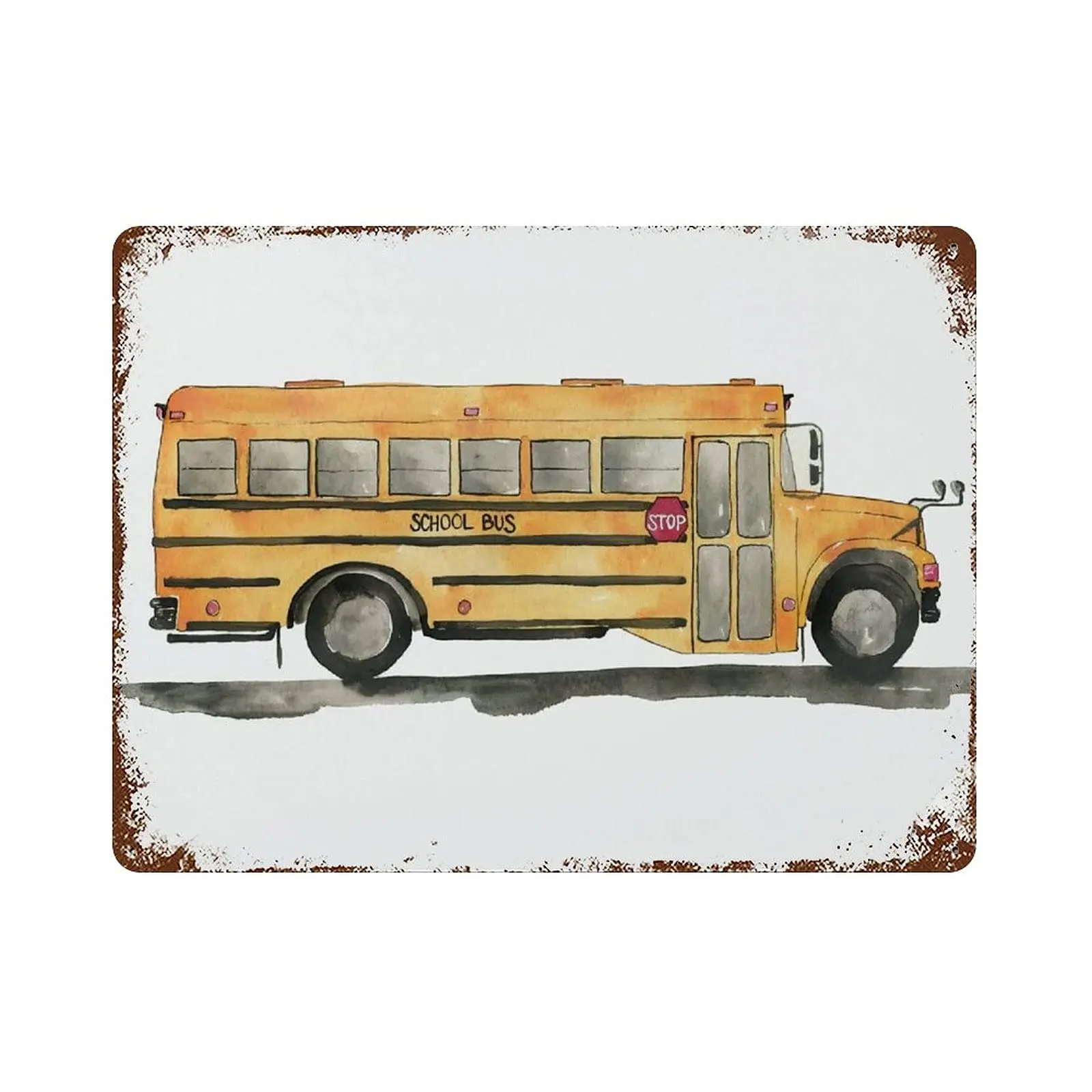 

Graman Vintage Metal Tin Sign School Bus Construction Tin Sign Transportation Vehicle Kids Playroom Sign Decor Aluminum Sign Wal