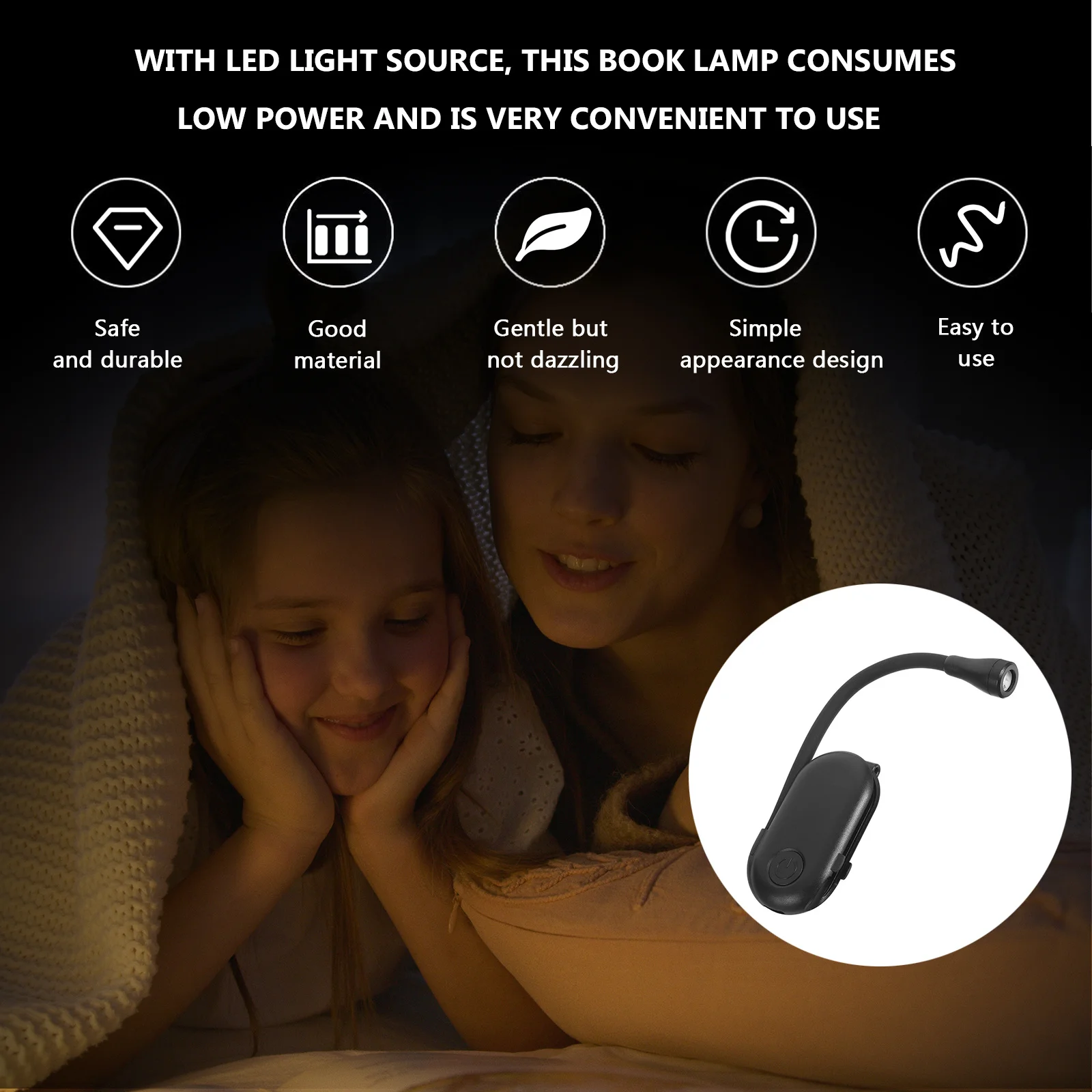 

Book Light Clip on Adjustable LED Reading Lamp Rechargeable Portable Reading Light for Bed Night Study Book Lamp