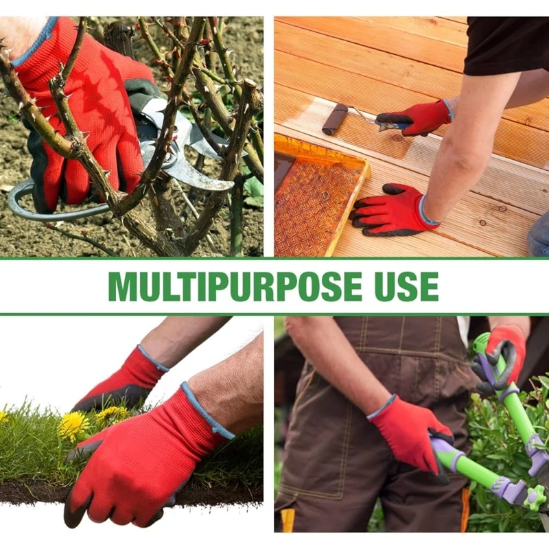 20PCS PU Coated Safety & Work Gloves Ultra-Thin Seamless Knit Gardening Working Gloves with Grip for Men Women Yard Lawn Outdoor