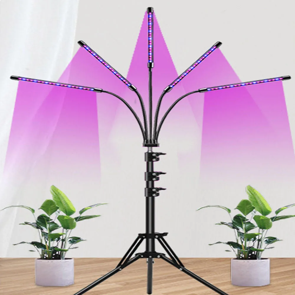 Lampe horticole de croissance LED avec trépied, USB, pour culture hydroponique, plantes d'intérieur, serre, légumes, fleurs