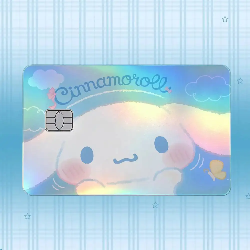 C-Cinnamoroll Laser-Holografischer Karten-Skin-Aufkleber für Kredit- und Debitkarten – 4 Stück/Set, wasserfester, kratzfester Schutz – Detail 8