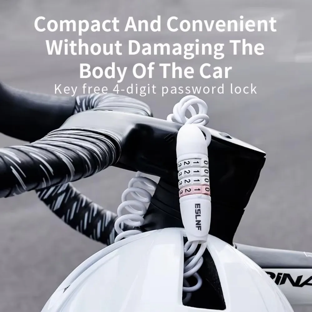 Anti-theft Bicycle Helmet Password Lock Universal 122cm Stretchable Four-digit Combination Lock Alloy Security Lock