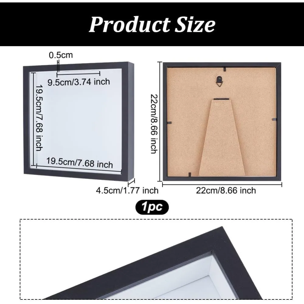 Travel Box for Memories 8.7x8.7 Inch Travel Shadow Box Travel Ticket Card Memory Box Top Loading Shadow Box Archive Shadow Box