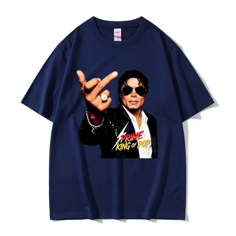 Michael Jackson Middle Finger Graphic Print T-shirt Men Women Vintage Gothic Rock T Shirts Men's Casual Loose Oversized T-shirts