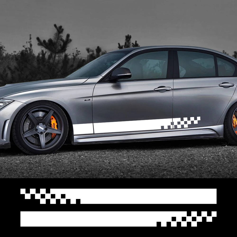 

2 шт., универсальные наклейки на автомобильные боковые юбки