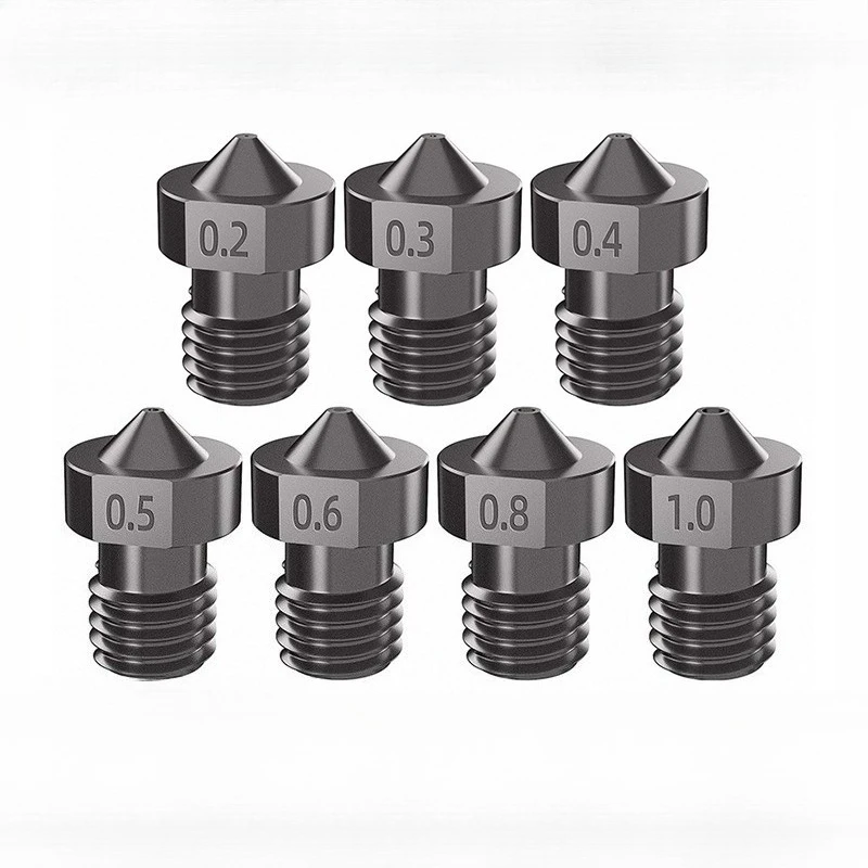 

1/2/5pcs Veekaft hardened Steel Nozzle 0.2/0.3/0.4/0.5/0.6/0.8/1.0MM for 1.75mm Filament V5 V6 Super Hard Nozzle