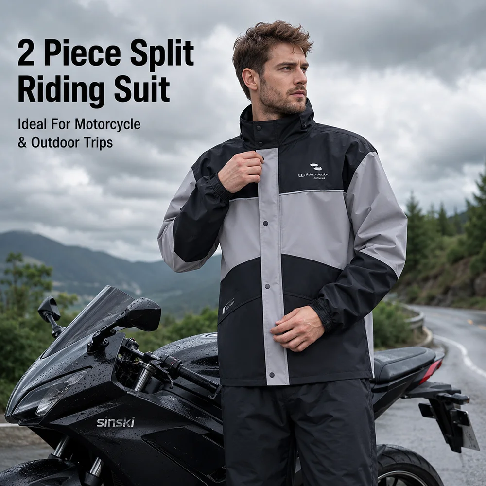 Motorcycle split raincoat thickened suit rain pants reflective men's takeaway pocket women's bicycle