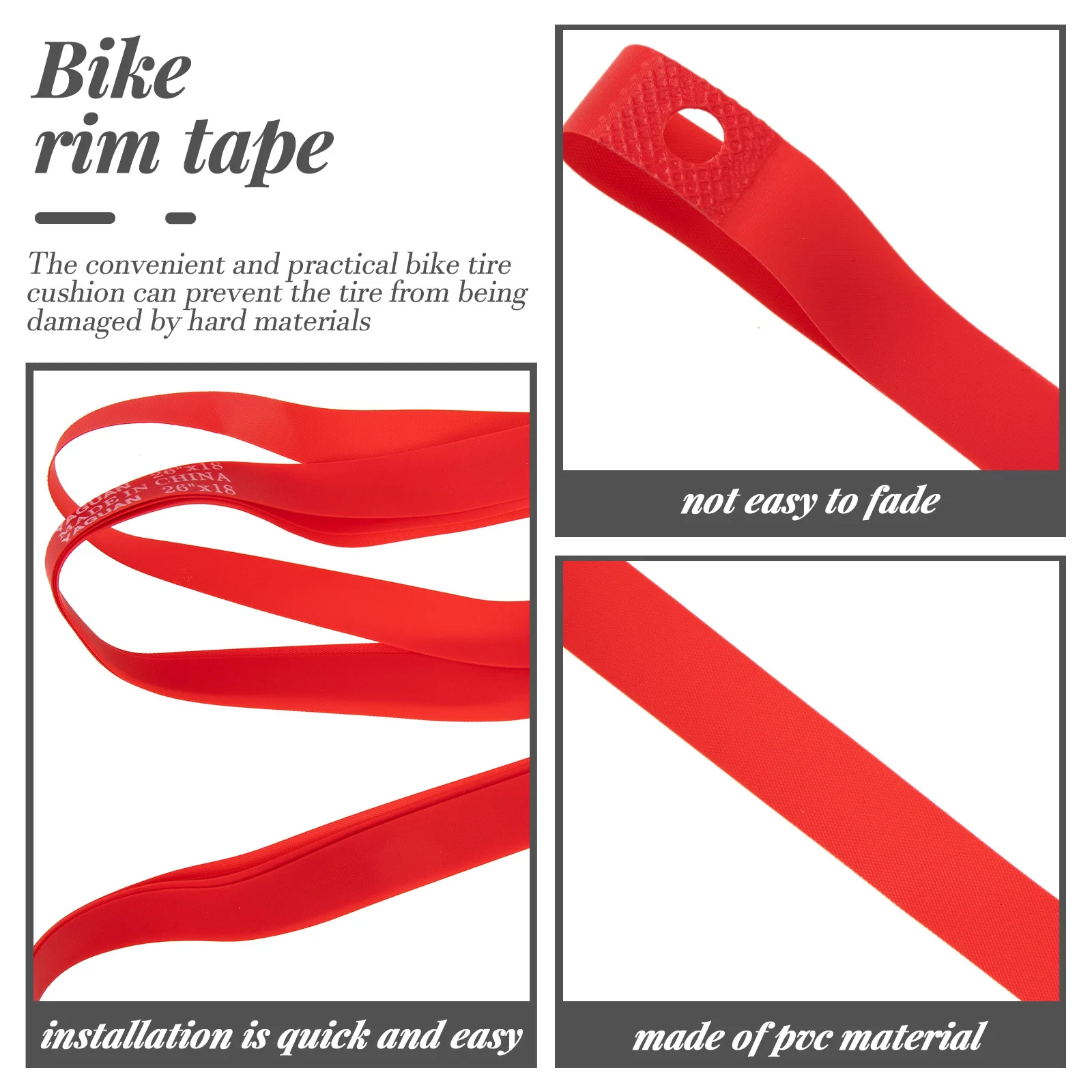 

2pcs Inner Tube Rim Tape Pvc Puncture Resistant Lightweight Bike Tire Liner Cycling Safety Bicycle Accessories