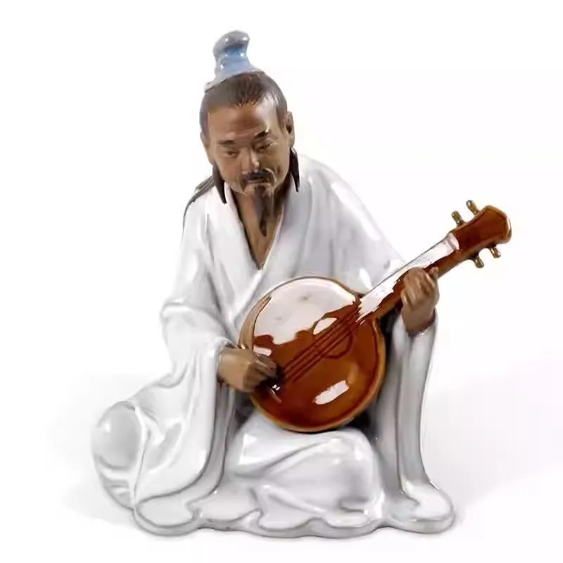

Decoration of Chinese statue,Singing characters while playing the piano Statue Ceramic Figure---Shiwan Kiln porcelain,#01