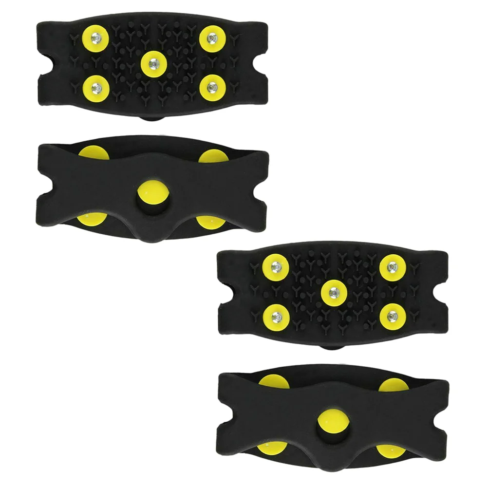 

2 Pairs 5 Stud Non-slip Shoe Covers Spiked Anti-slip Climbing Shoes Hiking Grippers Traction Cleats Spikes Accessory Crampon