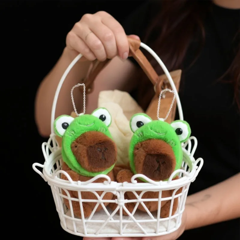 

Adorable Frog Capybara Plush Pendant Soft Stuffed Animal Keychain Cute Cartoon Bag Decoration Lovely Accessory Christmas Gift