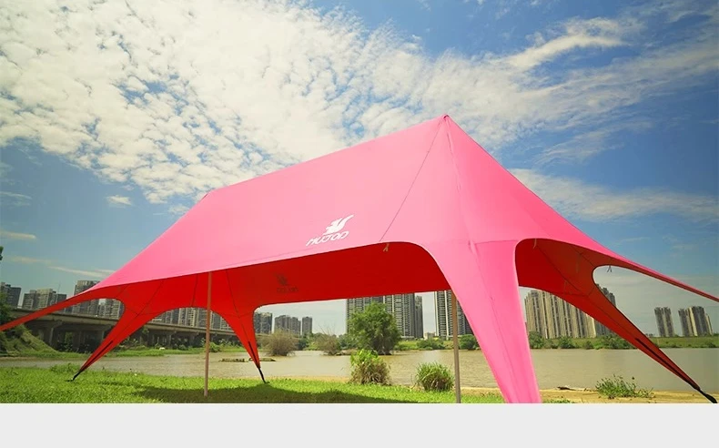Toldo con Base para campamento comercial, tienda de campaña Lotus para acampar al aire libre, alojamiento en familia, protector solar de montaña Wanzhong, toldo gigante