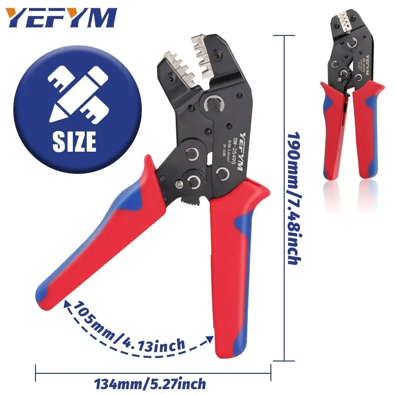 Ratcheting Crimping Tool Set 7 Jaws For Open Barrel,Insulated/Non-Insulated Ferrules, Butt,Solar,Coax Connectors,SN-2549S