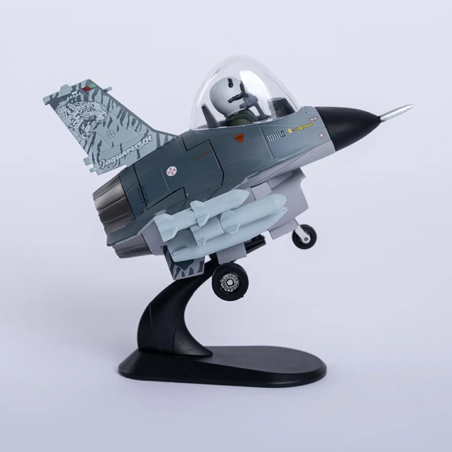 Q-Version F16 Metal Alloy Airplane Model (Including Base) Home Placement, Collection and Decoration Creative Gift