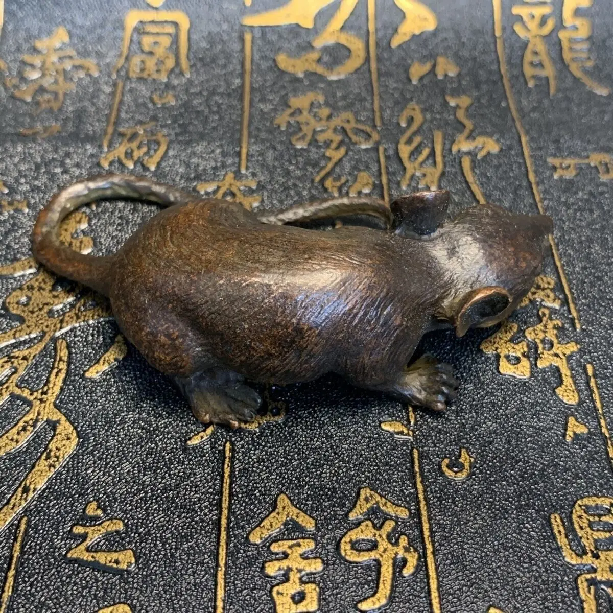 collectable bronze handmade mouse Figure statue netsuke table decoration