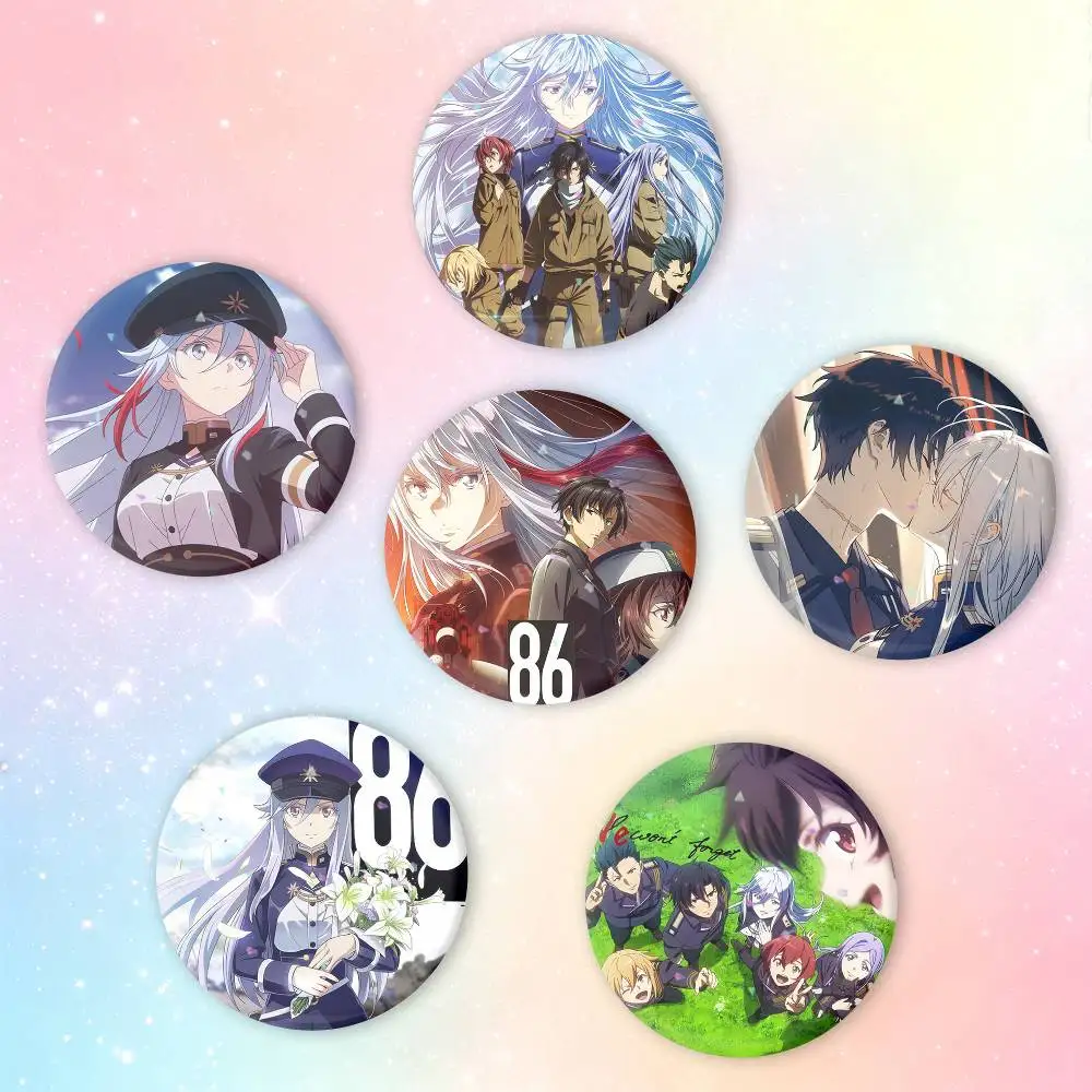 86 Eighty Six Anime Badges Creative Tinplate Button PinsBrooch Badge Clothes Backpack