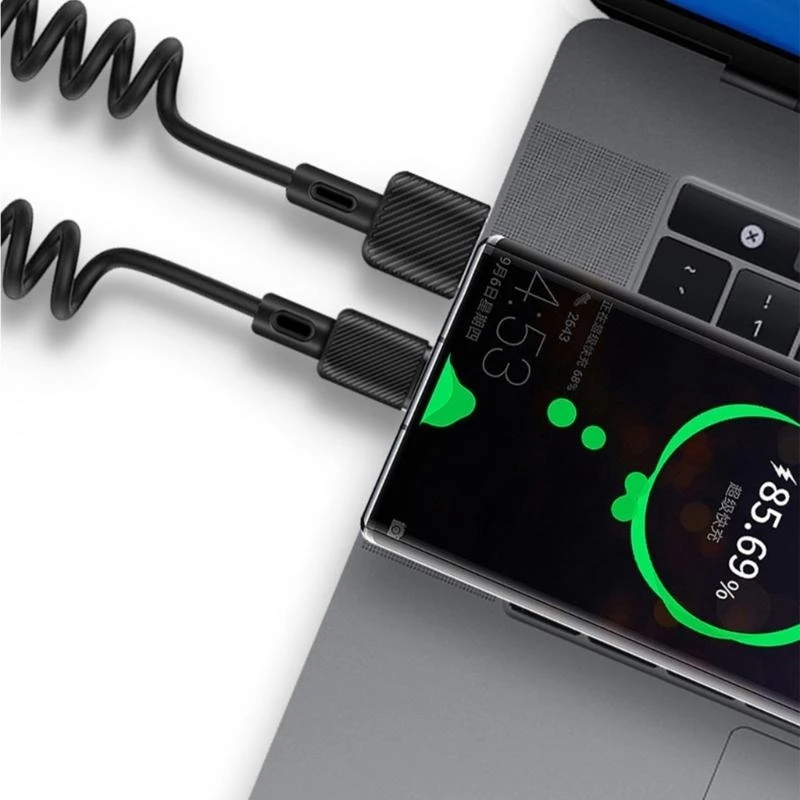 확장 가능한 USB ~ USB C 케이블 빠른 충전 코드 데이터 라인 남성 남성 커넥터 와이어 태블릿 폰 노트북.