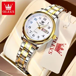 OLEVS Women's Wrist watch Original Luxury Watches for Ladies Waterproof Stainless Steel Quartz Woman Wristwatch Gold 2022 trend