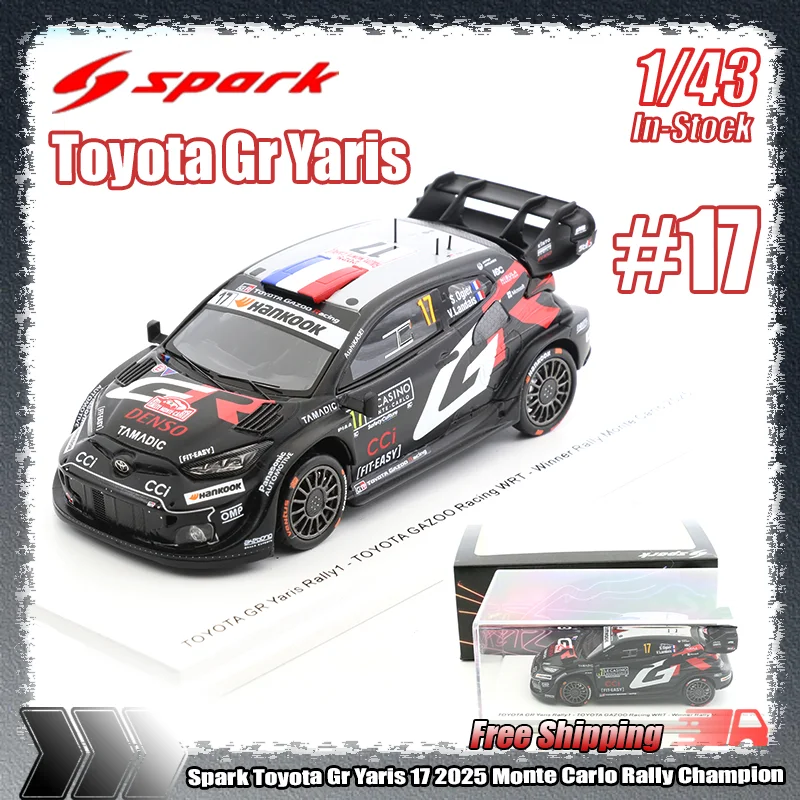 

Новинка на складе Spark 1:43 Toyota Gr Yaris 17 2025 Monte Carlo Rally Champion, миниатюрная модель из смолы, игрушка на заказ, коллекционное украшение