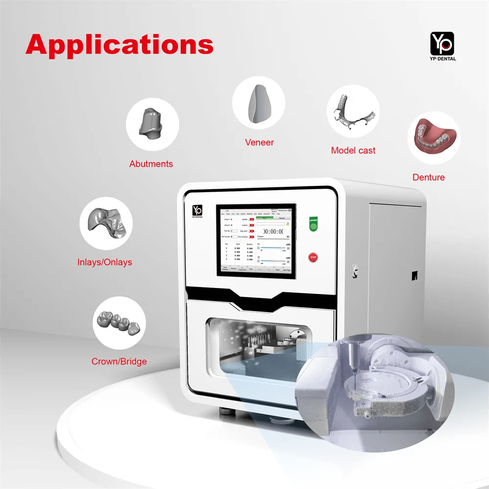 Fresadora Dental CNC 5-Axis Milling Machine Dry or Wet Premill Zirconia Cad Cam Carving Milling System Ce Certified