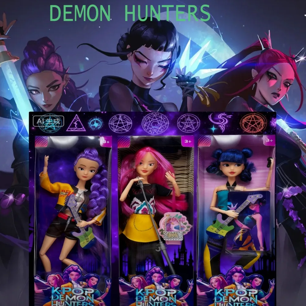 HOTanime k pop Cacciatori di demoni Strega Hunter Group Alta aspetto Colla bambola bambola Cuore della ragazza Bambola decorativa Regali di festa