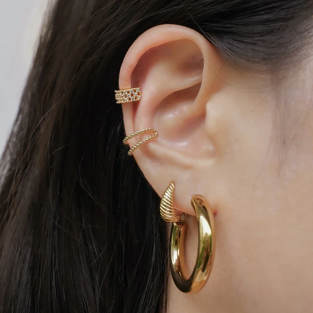Vintage New Gold Color Mini Circle Hoop Clip Earrings for Women Simple No Piercing Cartilage Ear Cuff Earclips Exquisite Jewelry image 4