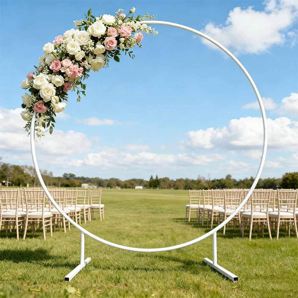Support circulaire pour arche de mariage de 2 m, support pour ballons et fleurs, montage sans outils pour cérémonie de mariage, fête, baby shower, décoration d'anniversaire