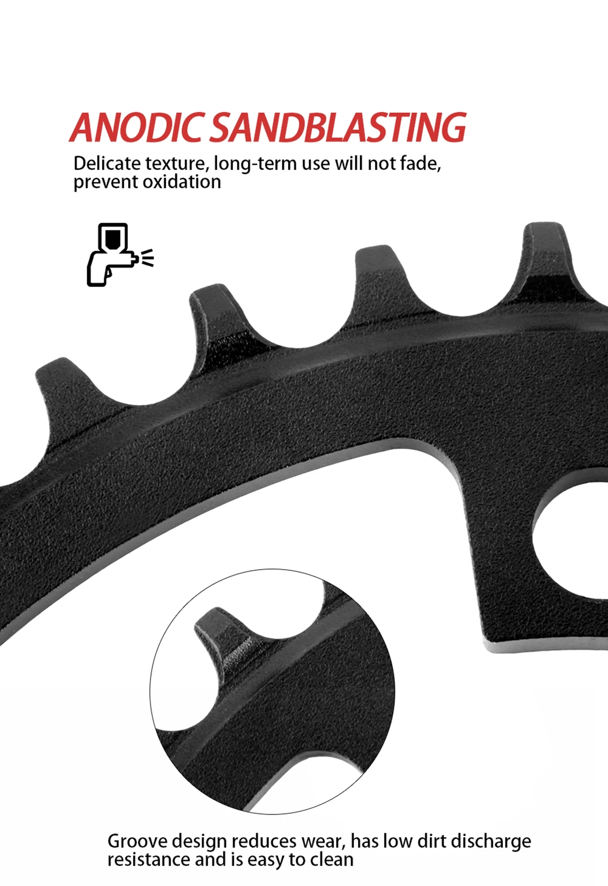 WUZEI Rennrad-Kettenblatt, 4 Schrauben, Kettenblatt, 110 BCD, Kettenrad, schmale breite Sterne, 110 BCD, Fahrradkrone für Shimano 105 R7000 R8000 – Detail 11