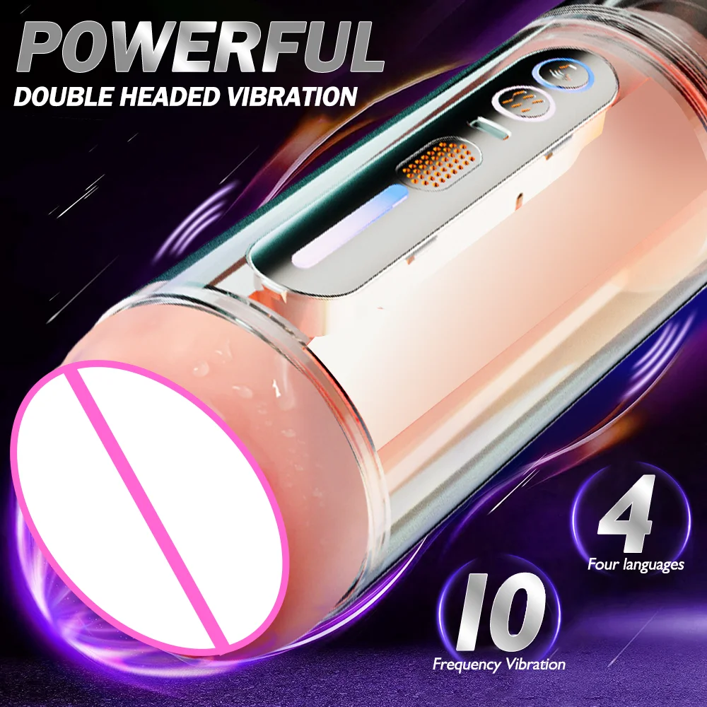 Blowjob Pocket Pussy Automatic Male Masturbator Mouth Vagina Double-Headed Penetration Channel Vibrating Moaning Sex Toy - Image 2